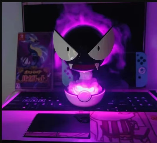 Anime Gastly Humidifier Pokemon Water Replenishing Spray Desktop Air Purifier LED Lamp Decorations Indoor Ambient Atomizer Gift